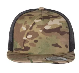 608 Sports CAMO 5 Panel Flat Bill Trucker Hat