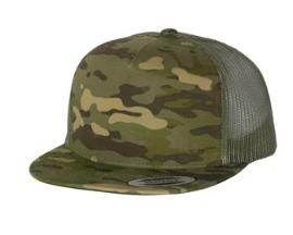 608 Sports CAMO 5 Panel Flat Bill Trucker Hat